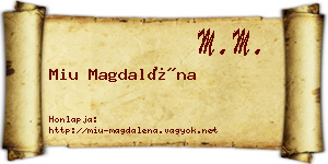 Miu Magdaléna névjegykártya